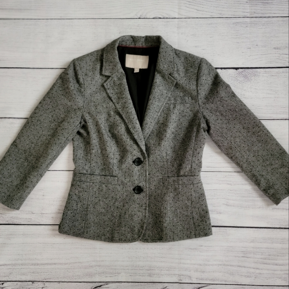Banana Republic Wool Cropped Polka Dot Blazer Sz 2